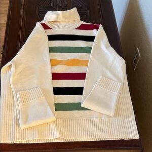 Striped Multicolor Turtleneck Sweater